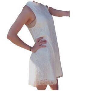 Urban Outfitters Cooperative high neck sleeveless white nylon lace mini dress SP